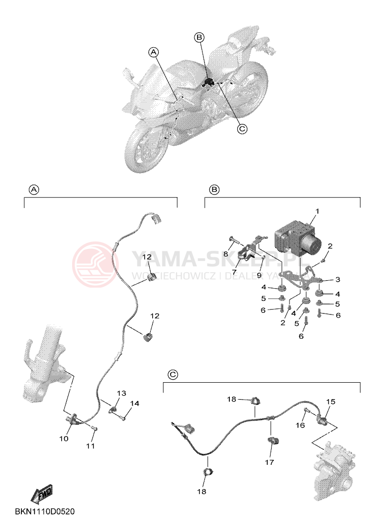 Schemat "SPRZĘT ELEKTRYCZNY 3" do Yamaha R9