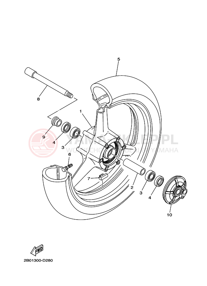 Schemat "Koło przód" do Yamaha TDM900A