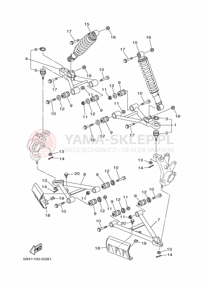Schemat "Koło przód" do Yamaha YXR700F