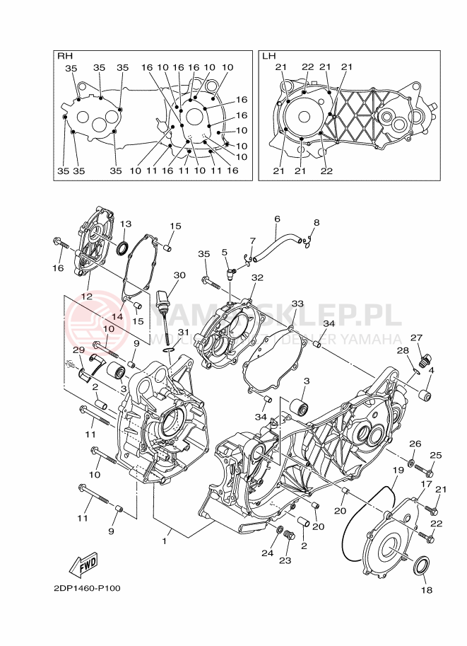 Schemat "Obudowa silnika" do Yamaha GPD125-A NMAX