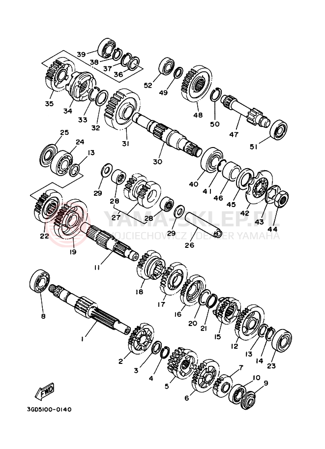 Schemat "Skrzynia biegów " do Yamaha WARRIOR
