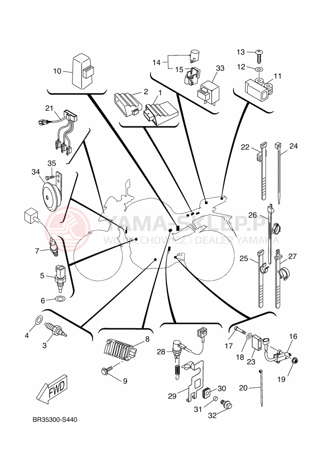 Schemat "układ elektryczny" do Yamaha MT-125 ABS