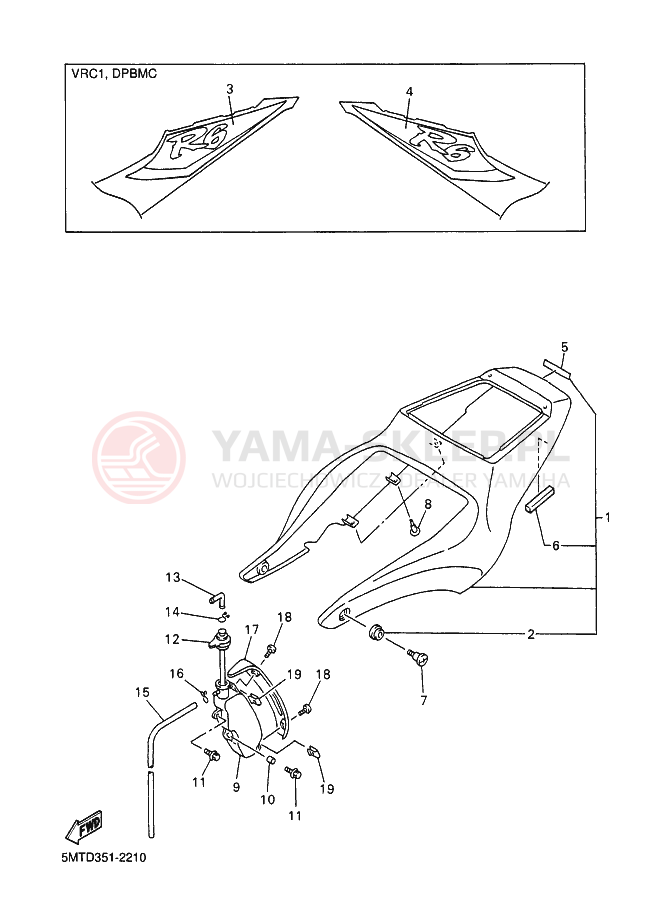 Schemat "Pokrywa boczna" do Yamaha YZF-R6