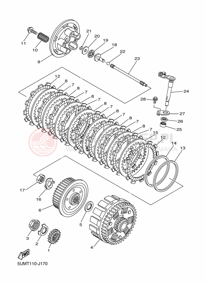 Schemat "sprzęgło" do Yamaha WR250F