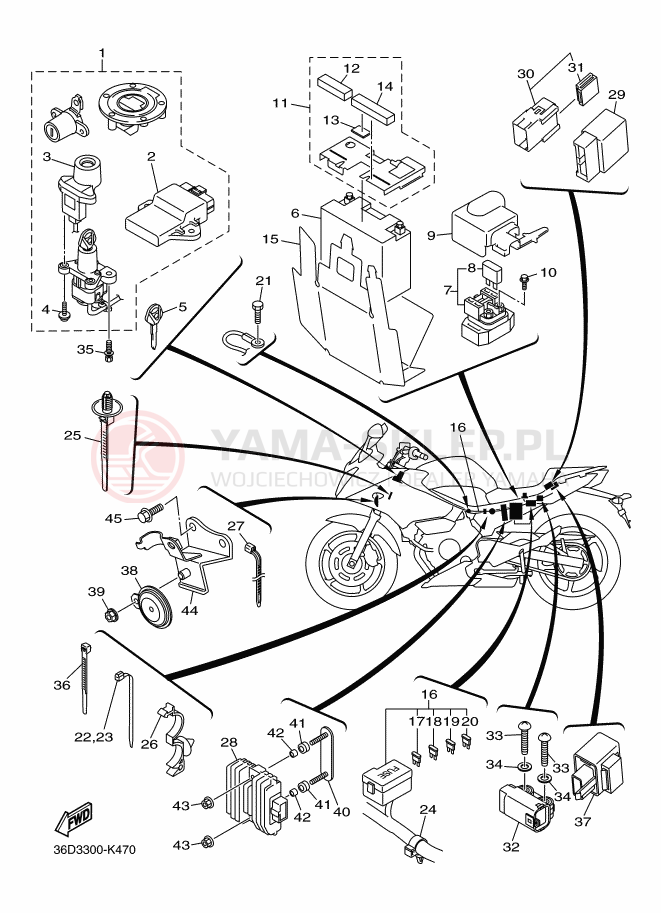 Schemat "układ elektryczny" do Yamaha XJ6 DIVERSION ABS