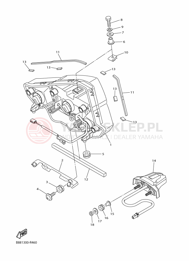 Schemat "lampa tył" do Yamaha FJR1300A