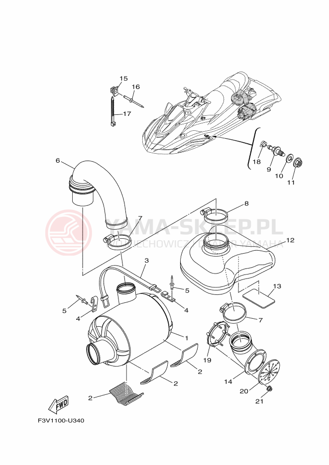 Schemat "wydech" do Yamaha FX CRUISER HO