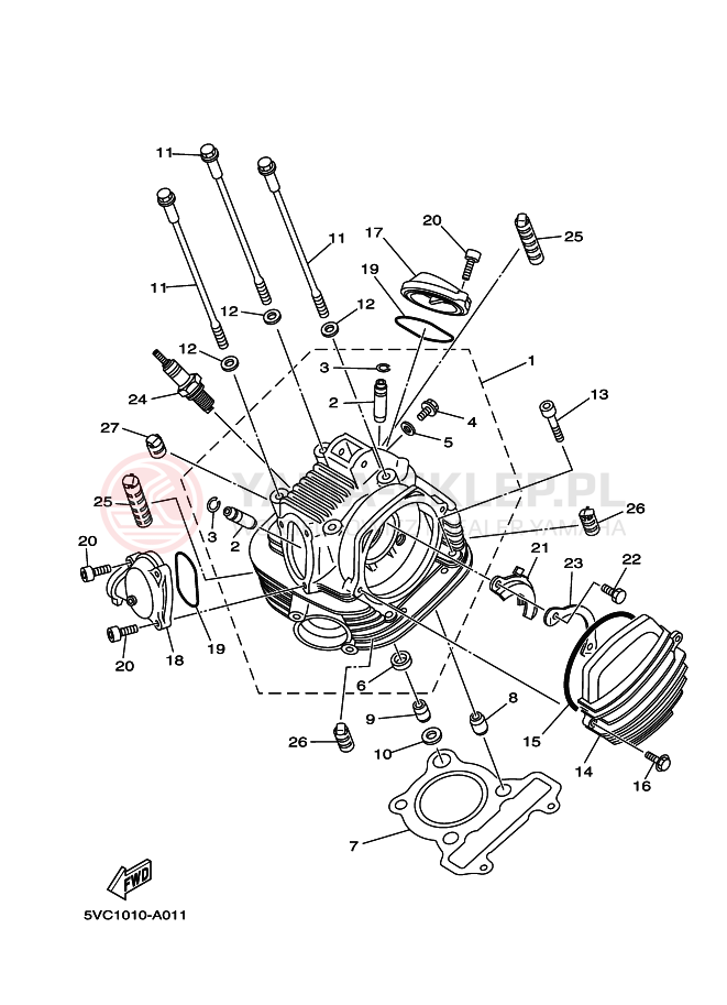 Schemat "głowica" do Yamaha TW225E