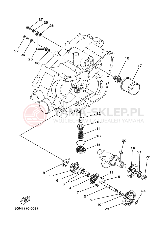 Schemat "Pompa olejowa" do Yamaha KODIAK 2WD