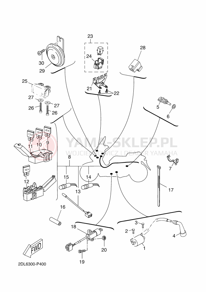 Schemat "układ elektryczny" do Yamaha X-MAX 250 ABS