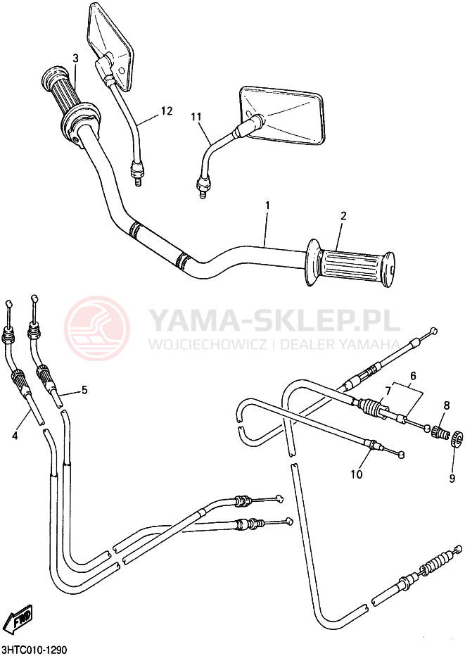Schemat "Kierownica i osprzęt" do Yamaha SR400