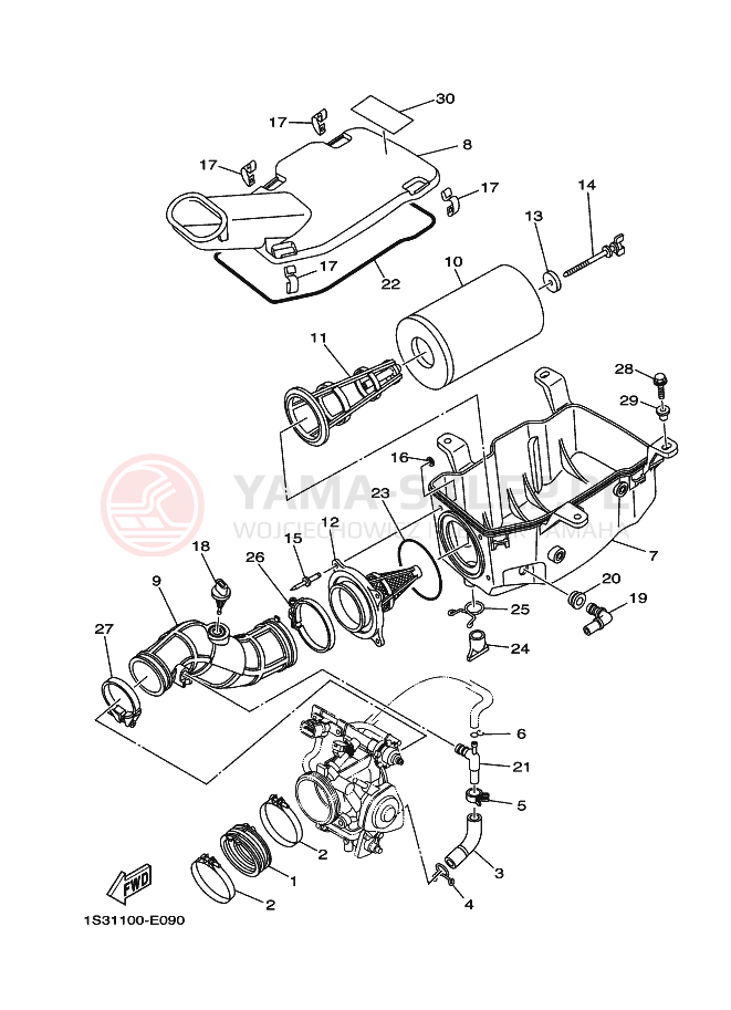Schemat "Wtrysk paliwa" do Yamaha YFM700R