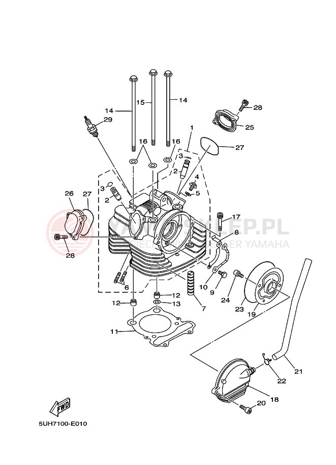 Schemat "głowica" do Yamaha BRUIN 2WD