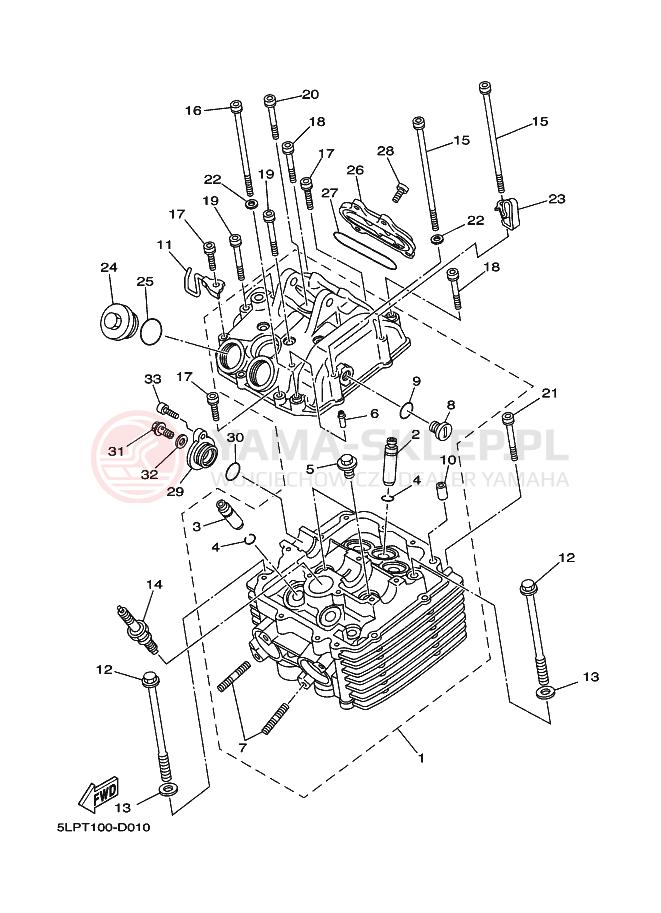 Schemat "głowica" do Yamaha YFM660RT