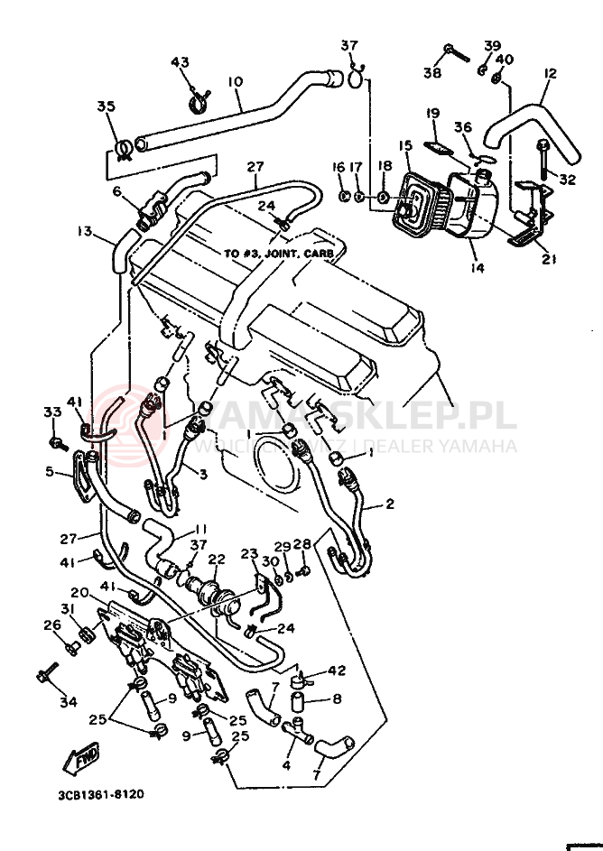 Schemat "System odbioru powietrza" do Yamaha FZR1000