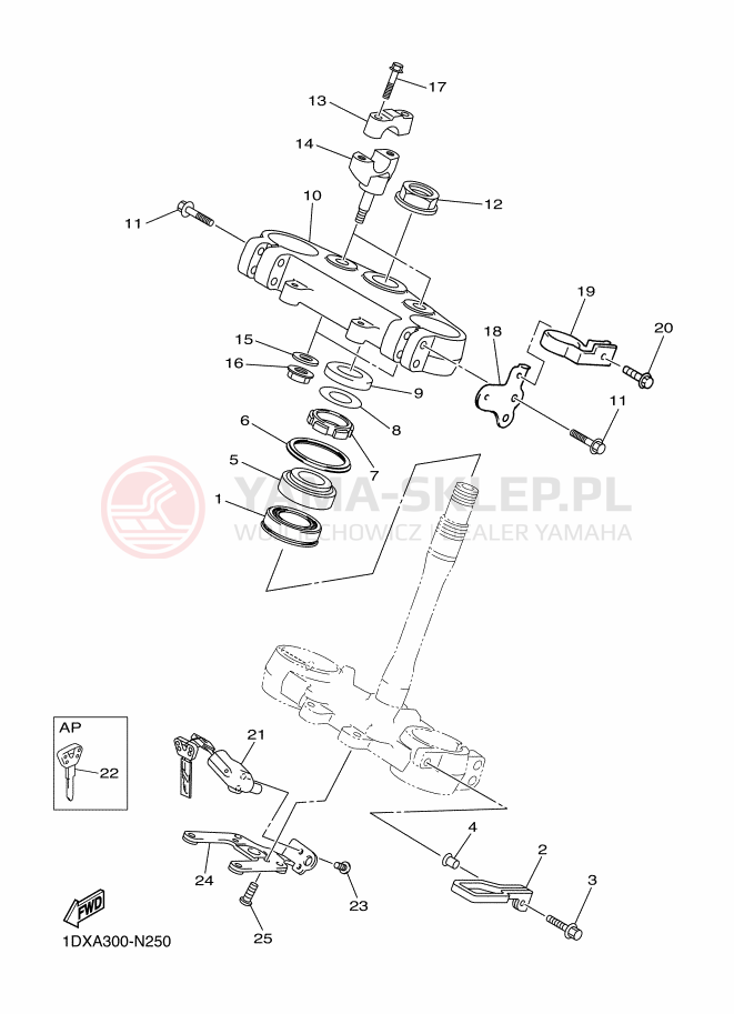 Schemat "Półki zawieszenia" do Yamaha WR450F