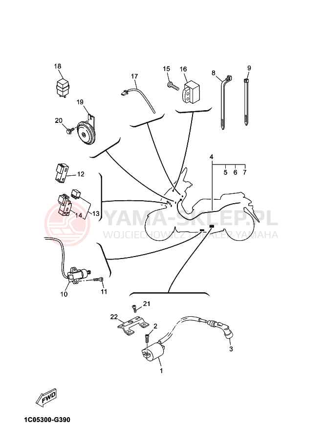 Schemat "układ elektryczny" do Yamaha X-MAX 250