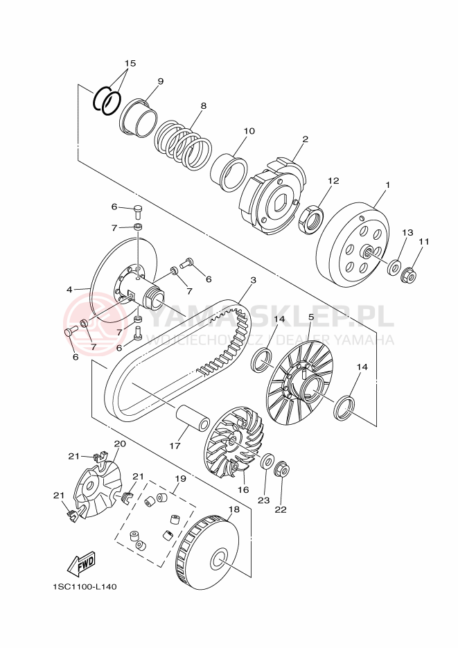Schemat "sprzęgło" do Yamaha YFM300