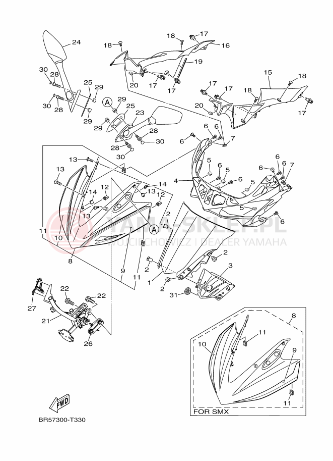 Schemat "Szyba" do Yamaha YZF-R3