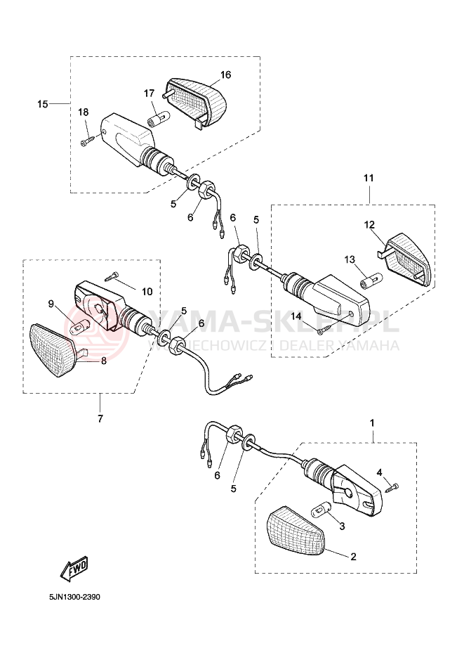 Schemat "kierunkowskazy" do Yamaha BT1100
