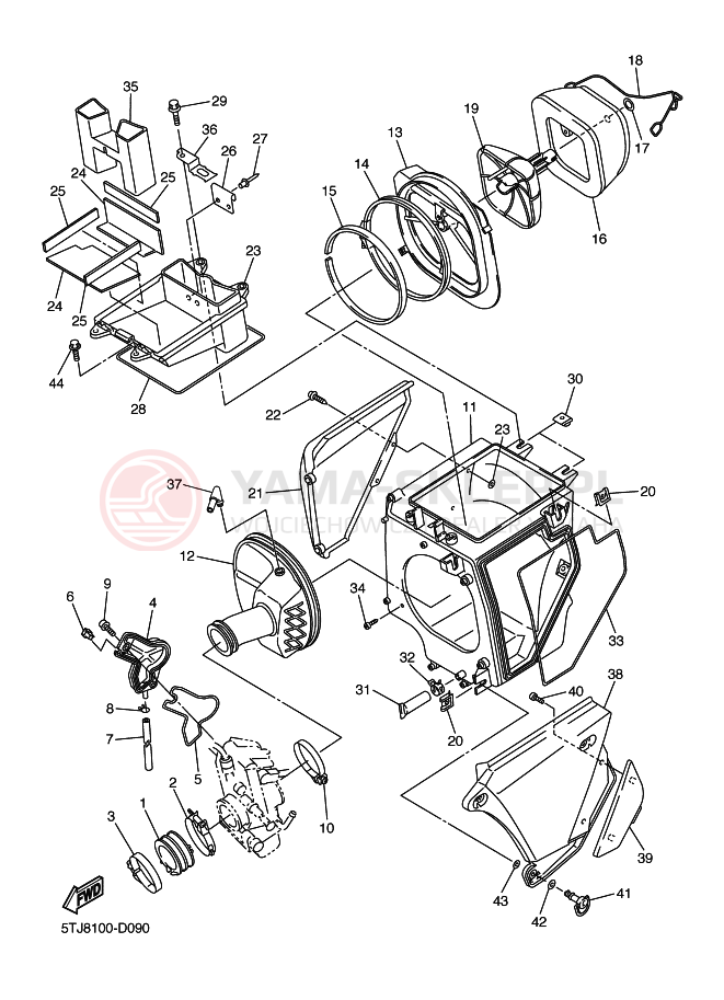 Schemat "Wtrysk paliwa" do Yamaha WR450F