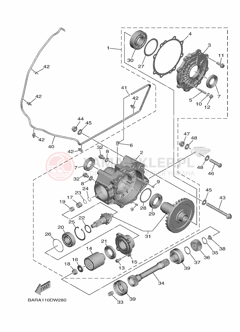 Schemat "Wał napędowy" do Yamaha WOLVERINE X2 EPS R-SPEC