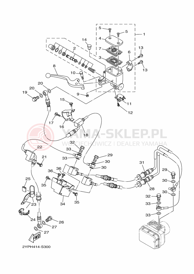 Schemat "Pompa hamulcowa przednia" do Yamaha YZF-R3
