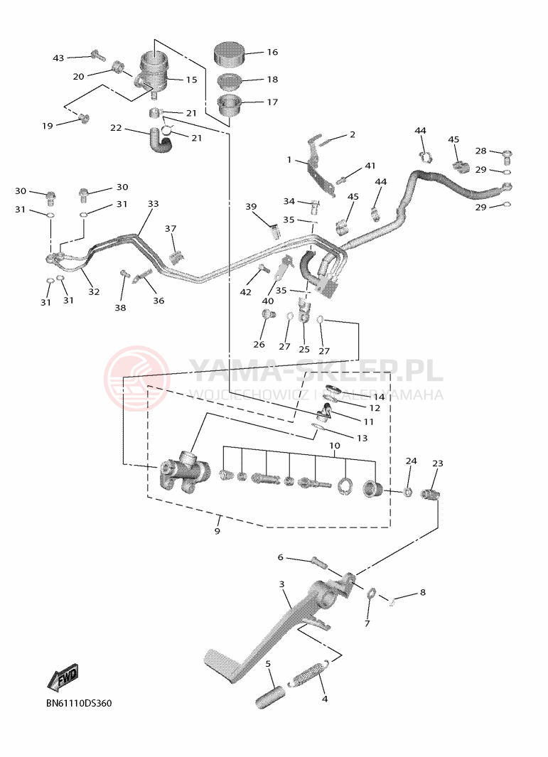 Schemat "Pompa hamulcowa tył" do Yamaha YZF-R6