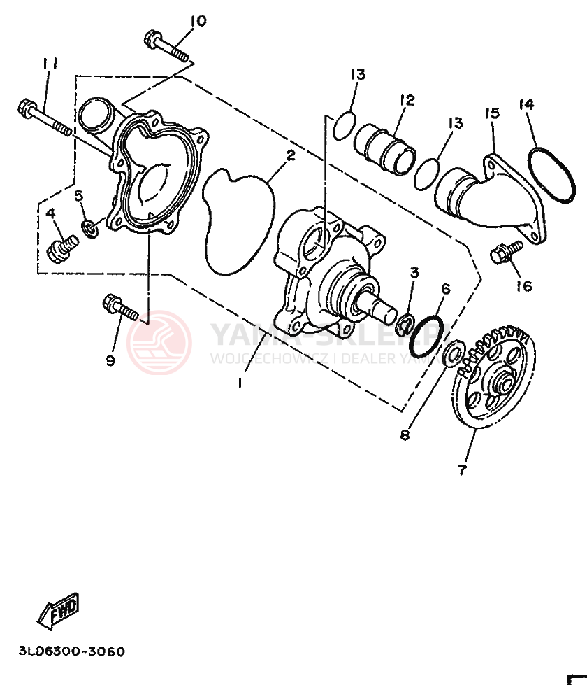 Schemat "Pompa wody" do Yamaha XTZ750 SUPERTENERE