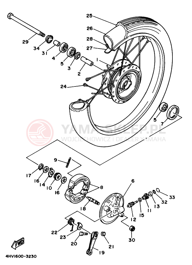 Schemat "Koło przód" do Yamaha YB-1