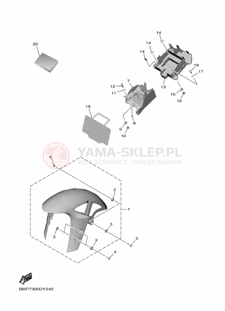 Schemat "błotnik" do Yamaha R1