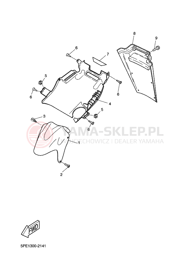 Schemat "PRZEDNI BŁOTNIK" do Yamaha AEROX