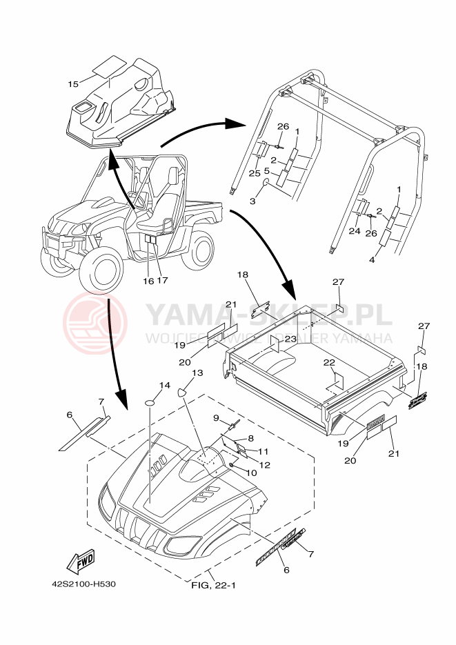 Schemat "naklejki" do Yamaha RHINO 700 FI
