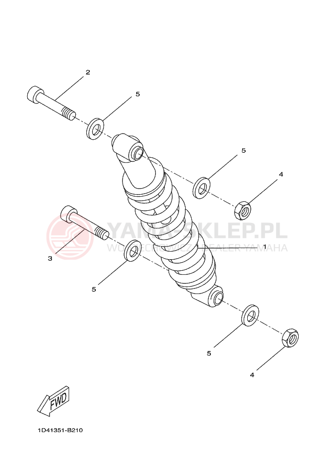 Schemat "zawieszenie tył" do Yamaha DT50X