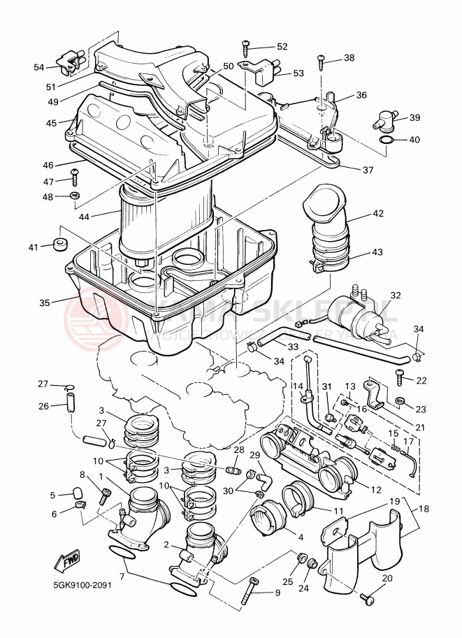Schemat "Wtrysk paliwa" do Yamaha VMX12 VMX12P VMAX