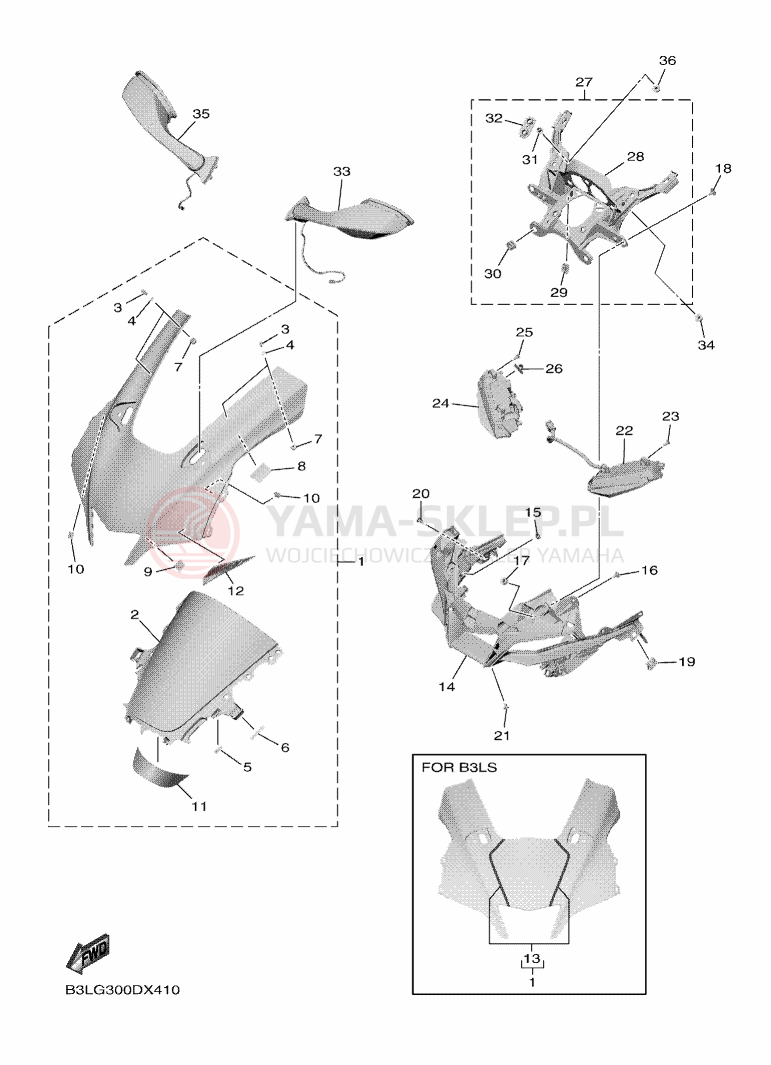 Schemat "elementy nadwozia" do Yamaha YZF-R1