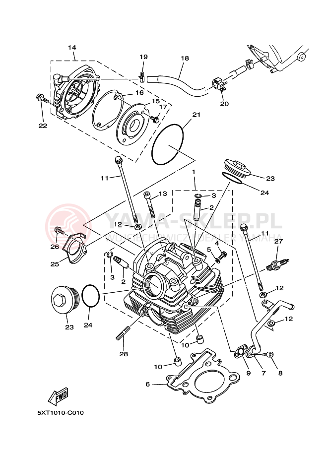 Schemat "głowica" do Yamaha XG250 TRICKER