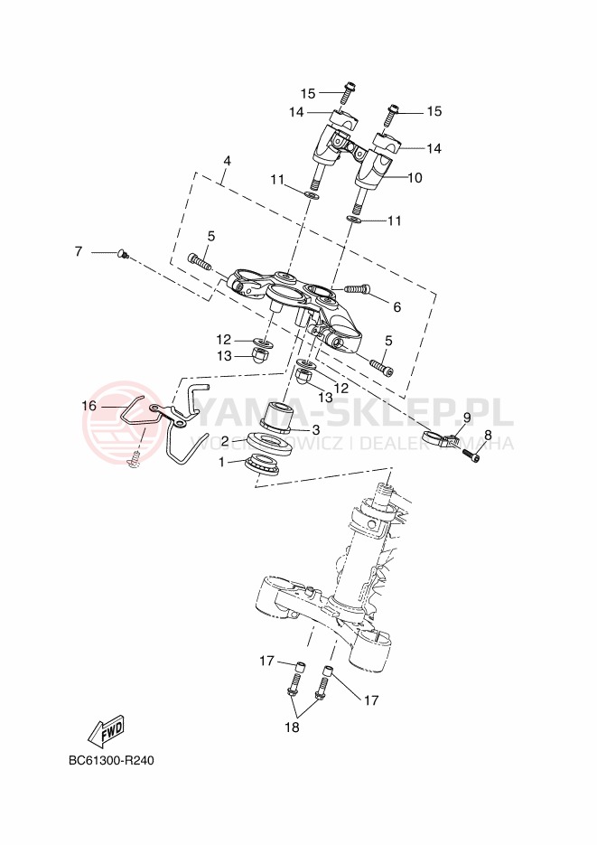 Schemat "Półki zawieszenia" do Yamaha TRACER 700