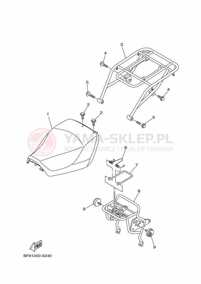 Schemat "siedzenie" do Yamaha AG125