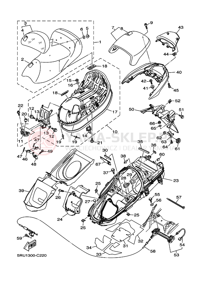 Schemat "siedzenie" do Yamaha MAJESTY400