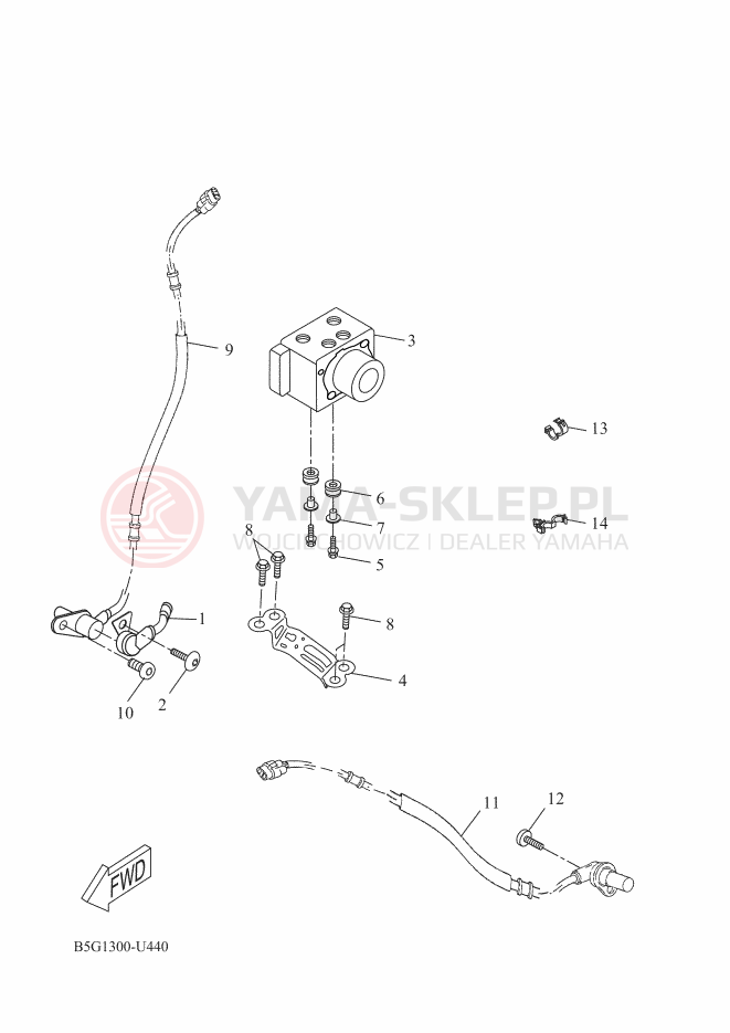 Schemat "układ elektryczny" do Yamaha YZF-R125