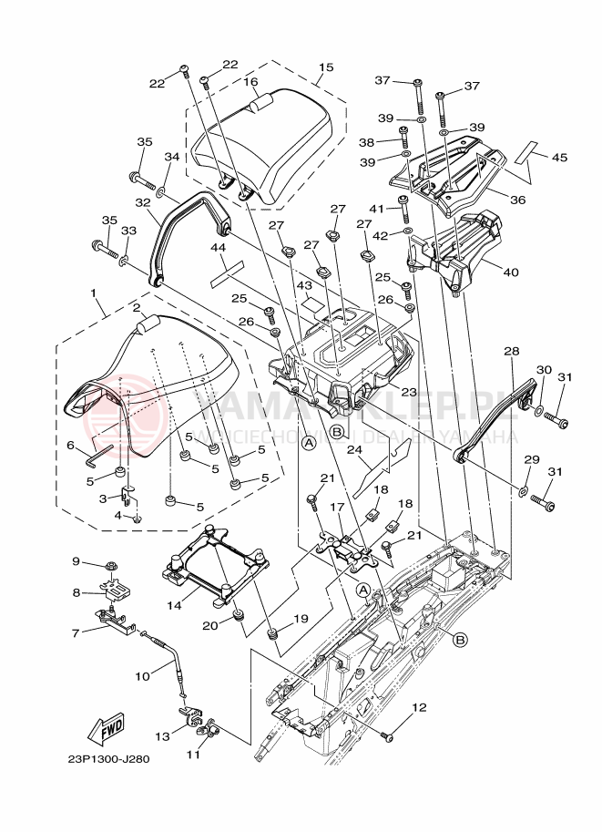 Schemat "siedzenie" do Yamaha XT1200Z
