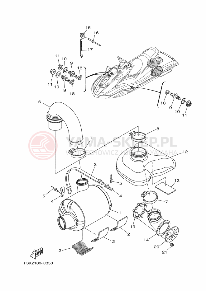 Schemat "wydech" do Yamaha FX SVHO