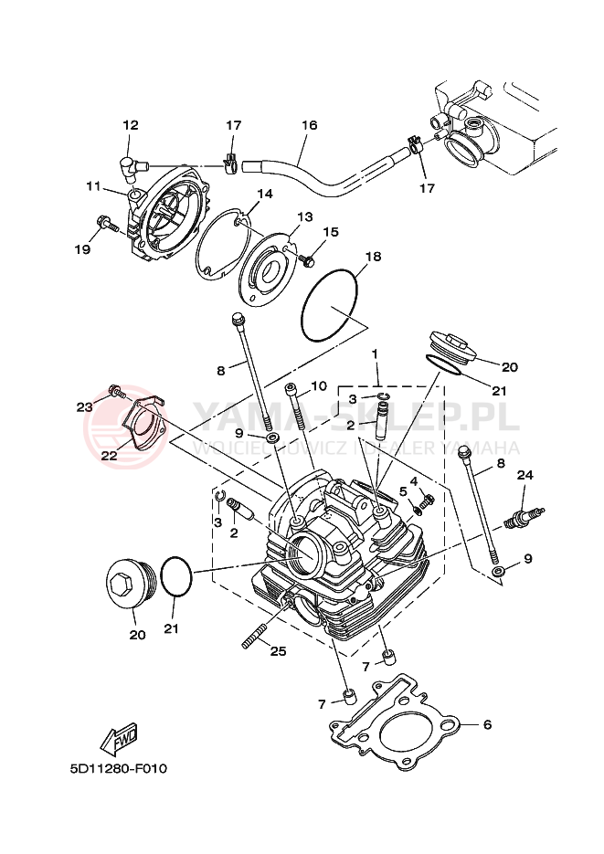 Schemat "głowica" do Yamaha YBR250