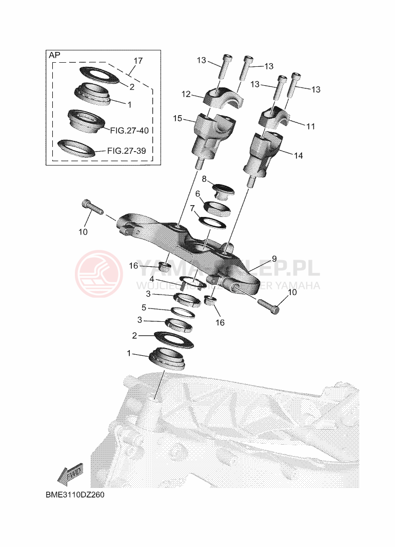 Schemat "Półki zawieszenia" do Yamaha MT-09 35KW