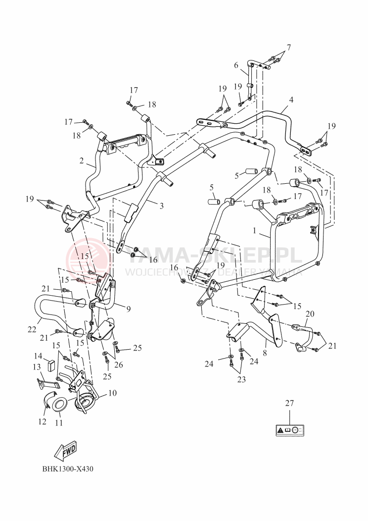 Schemat "ZDERZAK 2" do Yamaha TENERE 700 POLICE
