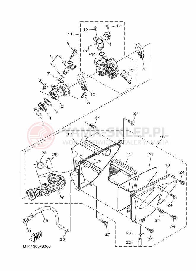 Schemat "Wtrysk paliwa" do Yamaha YS125