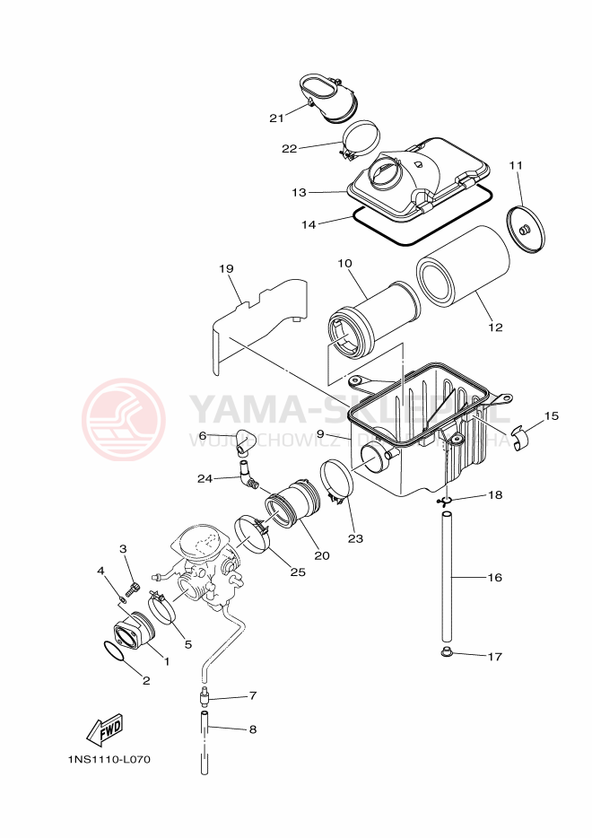 Schemat "Wtrysk paliwa" do Yamaha YFM350TE