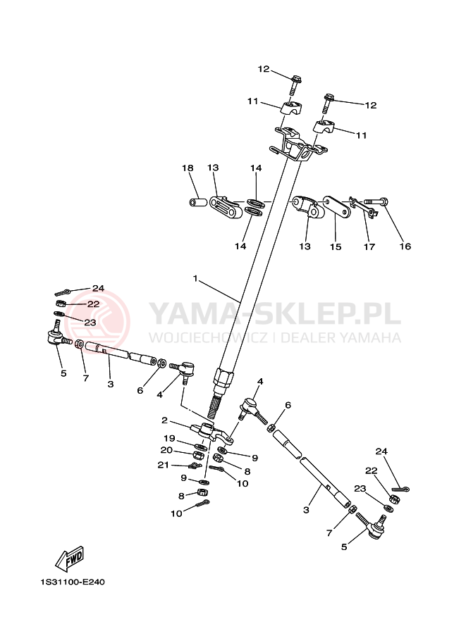 Schemat "Półki zawieszenia" do Yamaha YFM700R