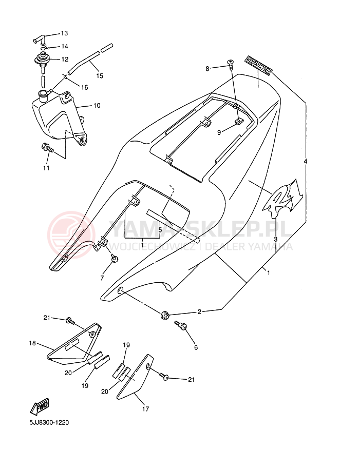 Schemat "Pokrywa boczna" do Yamaha YZF-R1 R1